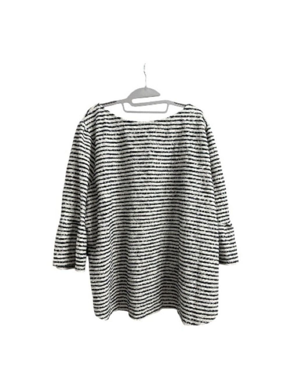 Green Envelope LA Striped Bell-Sleeve Dark Blue & White Top - Picture 3 of 8